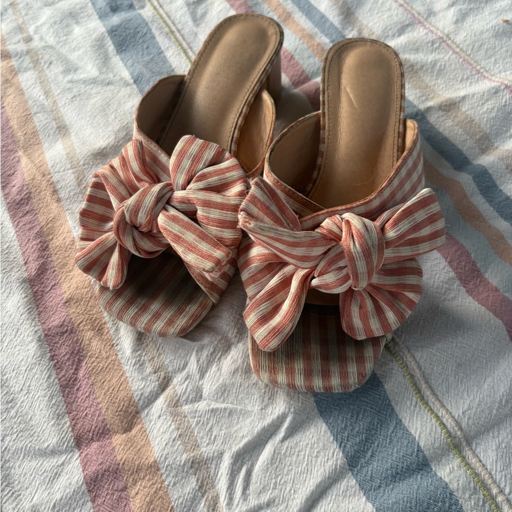 Pink gingham Bow Women's Sandals